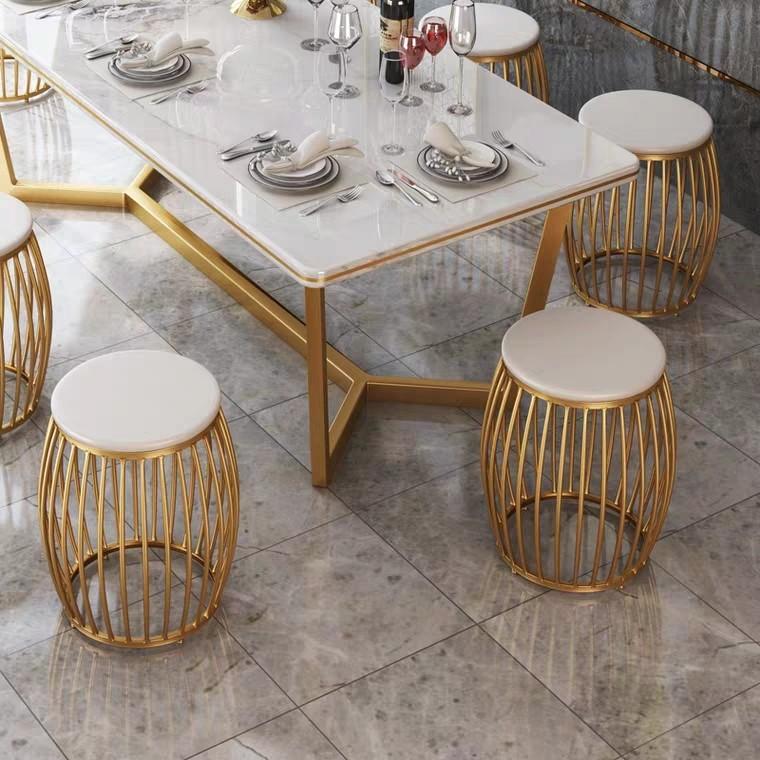 NICOLE Gold Accent Dining Stool