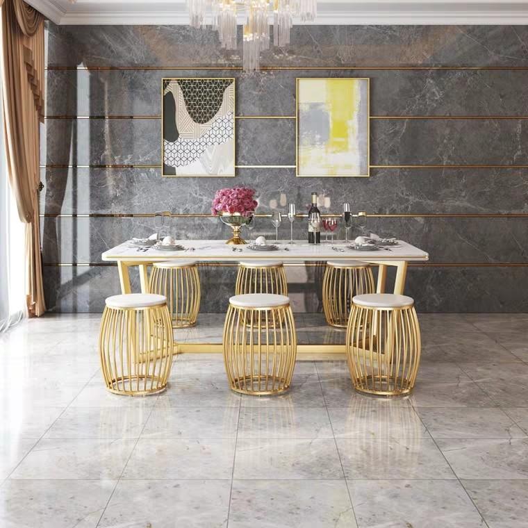 NICOLE Gold Accent Dining Stool