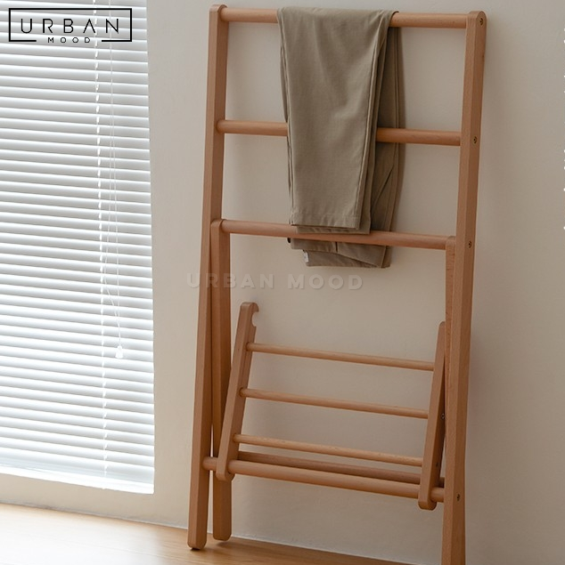 NYLON Rustic Solid Wood Clothes Rack