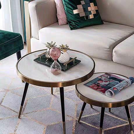 PEYTON Marble Round Coffee Table