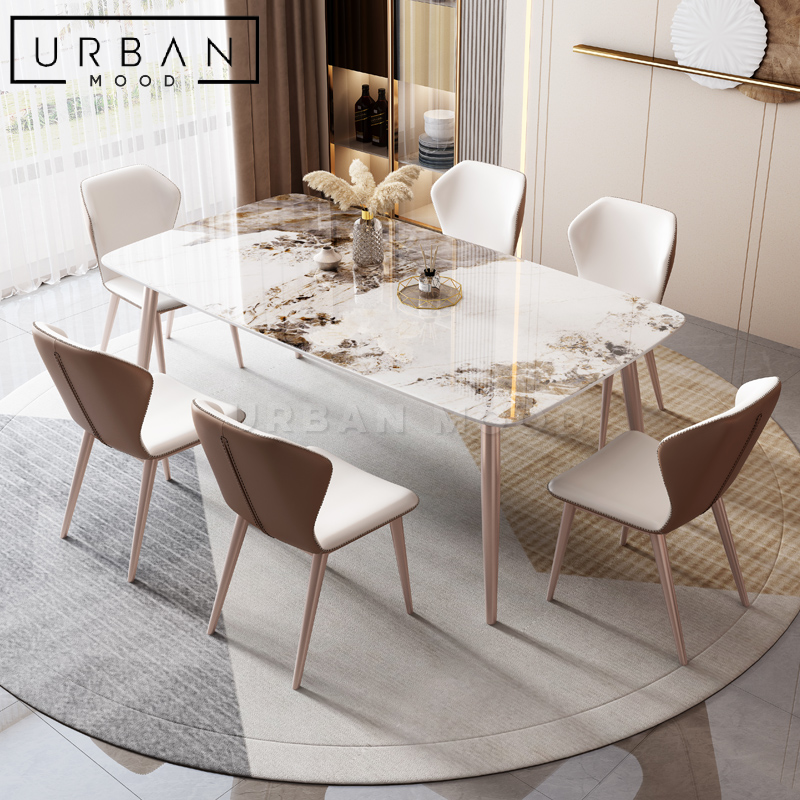 ROSSIA Modern Marble Dining Table & Chairs