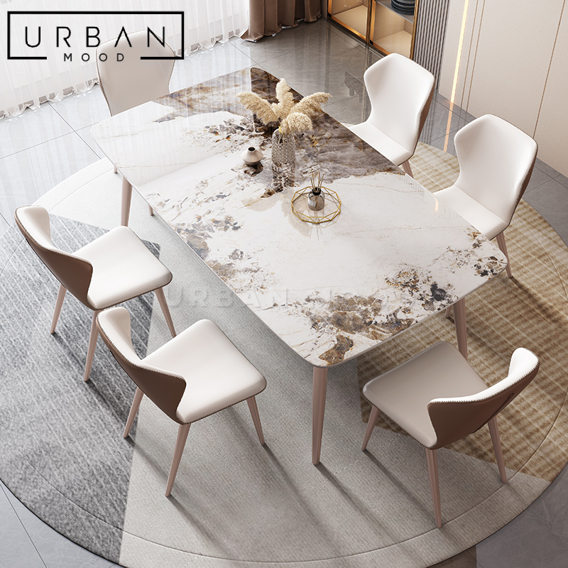 ROSSIA Modern Marble Dining Table & Chairs