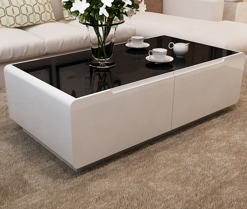 DELANEY Modern Piano Tempered Glass Coffee Table
